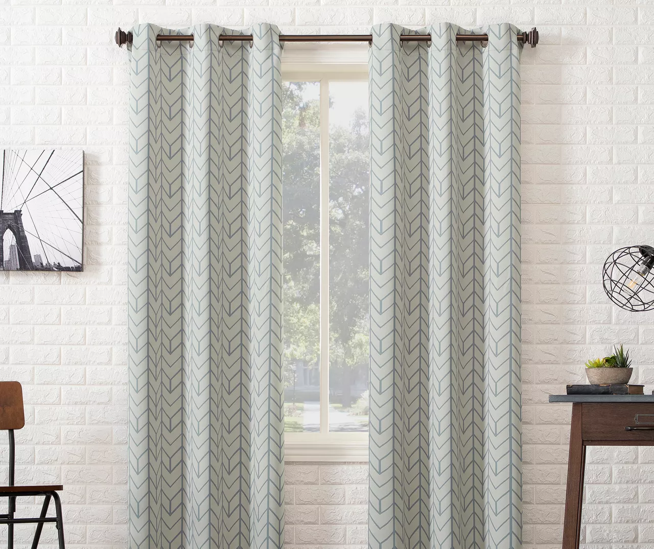 Sun Zero Ashwood Chevron Blackout Grommet Curtain Panel 11 Sun Zero Ashwood Chevron Blackout Grommet Curtain Panel - Image 9