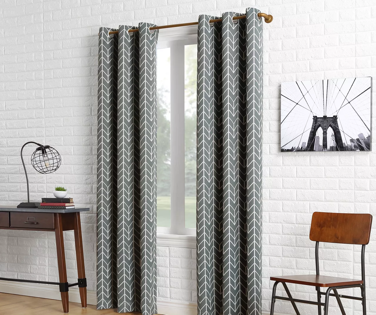 Sun Zero Ashwood Chevron Blackout Grommet Curtain Panel 18 Sun Zero Ashwood Chevron Blackout Grommet Curtain Panel - Image 16