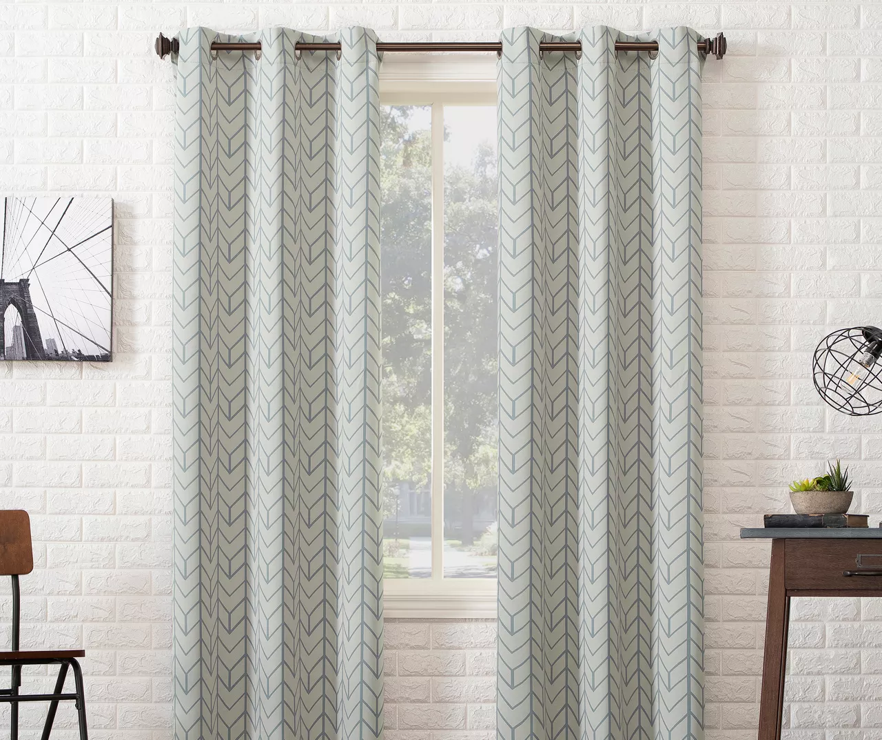 Sun Zero Ashwood Chevron Blackout Grommet Curtain Panel 10 Sun Zero Ashwood Chevron Blackout Grommet Curtain Panel - Image 8