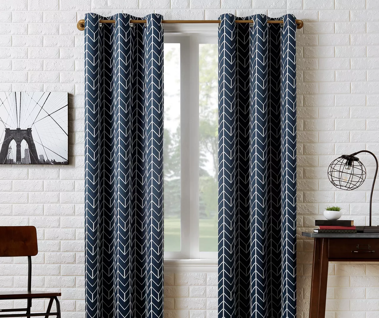 Sun Zero Ashwood Chevron Blackout Grommet Curtain Panel 6 Sun Zero Ashwood Chevron Blackout Grommet Curtain Panel - Image 4