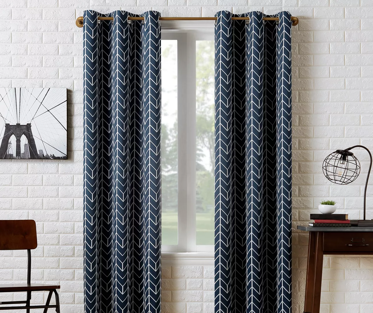 Sun Zero Ashwood Chevron Blackout Grommet Curtain Panel 7 Sun Zero Ashwood Chevron Blackout Grommet Curtain Panel - Image 5