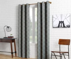 Sun Zero Ashwood Chevron Blackout Grommet Curtain Panel