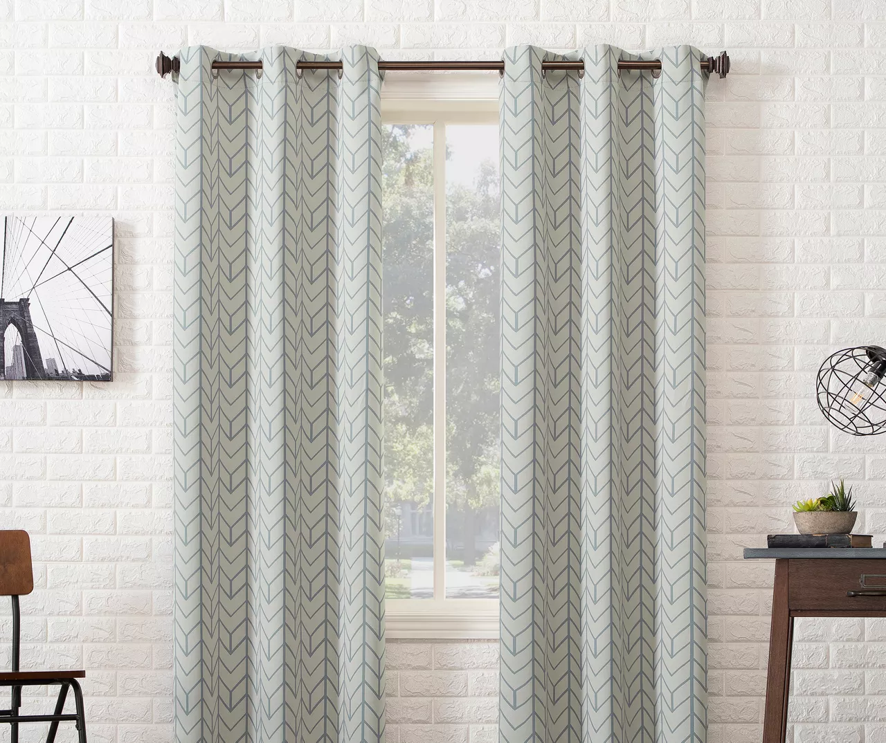Sun Zero Ashwood Chevron Blackout Grommet Curtain Panel 9 Sun Zero Ashwood Chevron Blackout Grommet Curtain Panel - Image 7
