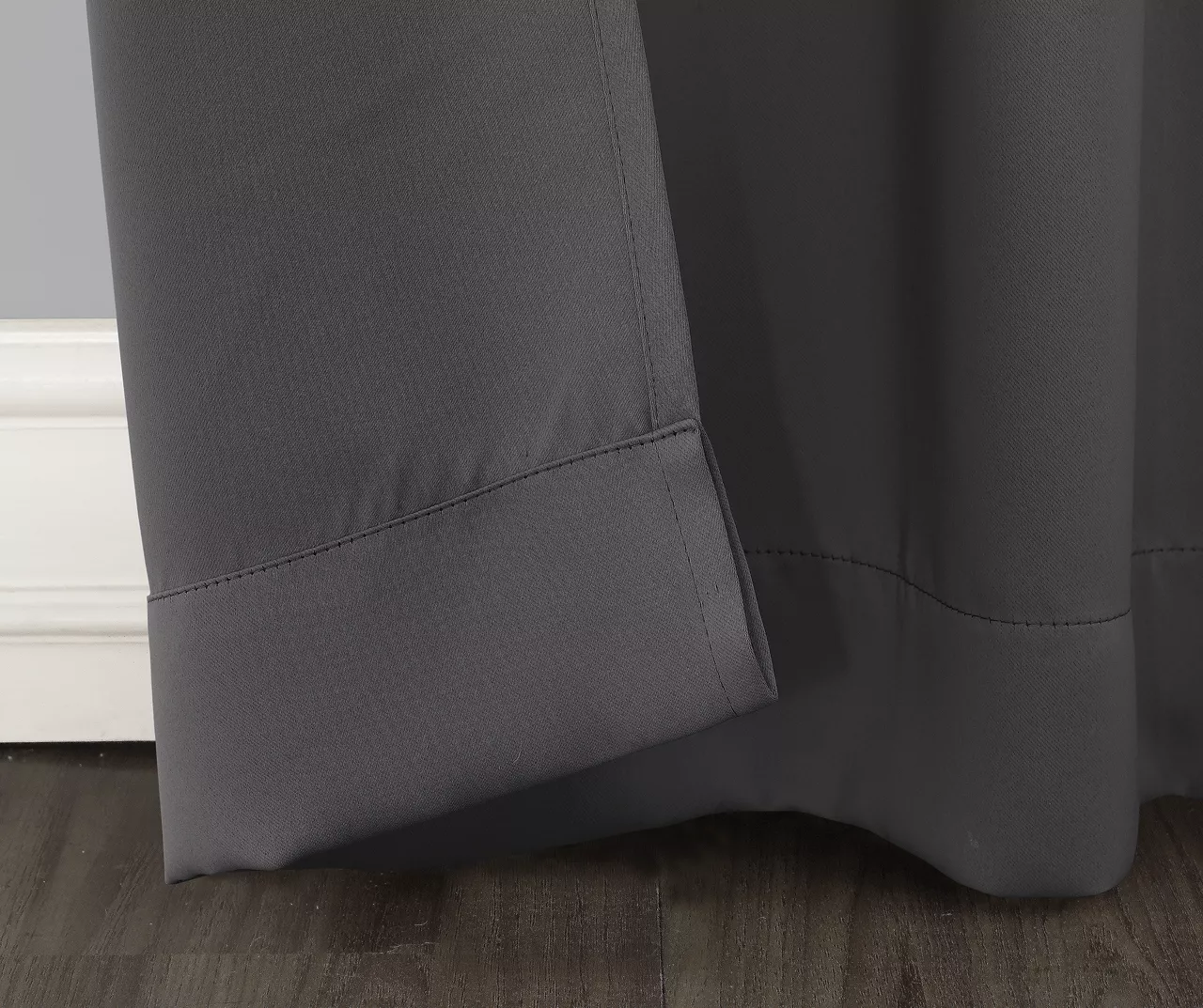 Loretta Charcoal Blackout Grommet Curtain Panel, (84") 5 Loretta Charcoal Blackout Grommet Curtain Panel, (84") - Image 3