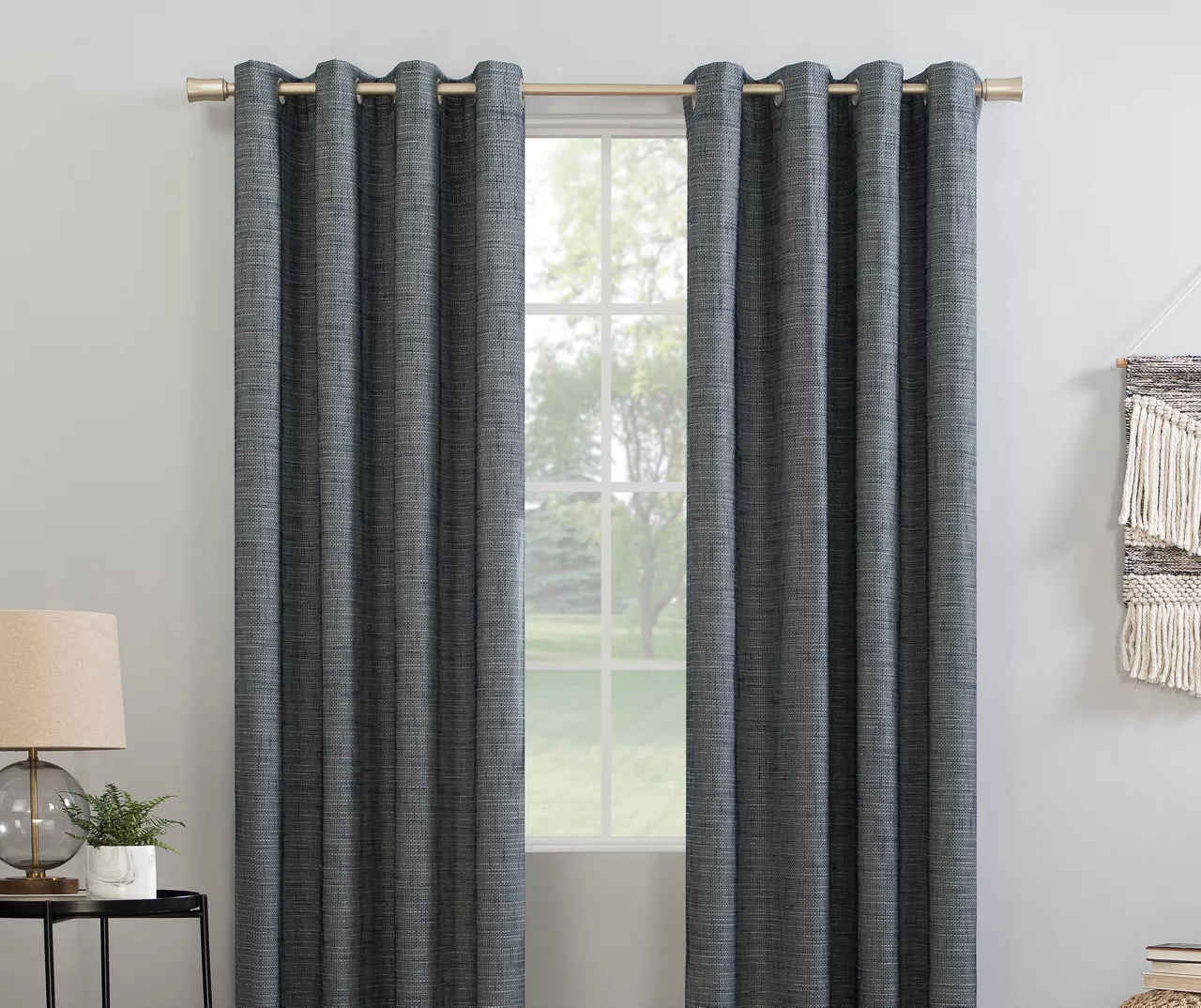 Wilbon Navy Denim Blackout Grommet Curtain Panel, (84") 3 Wilbon Navy Denim Blackout Grommet Curtain Panel, (84")