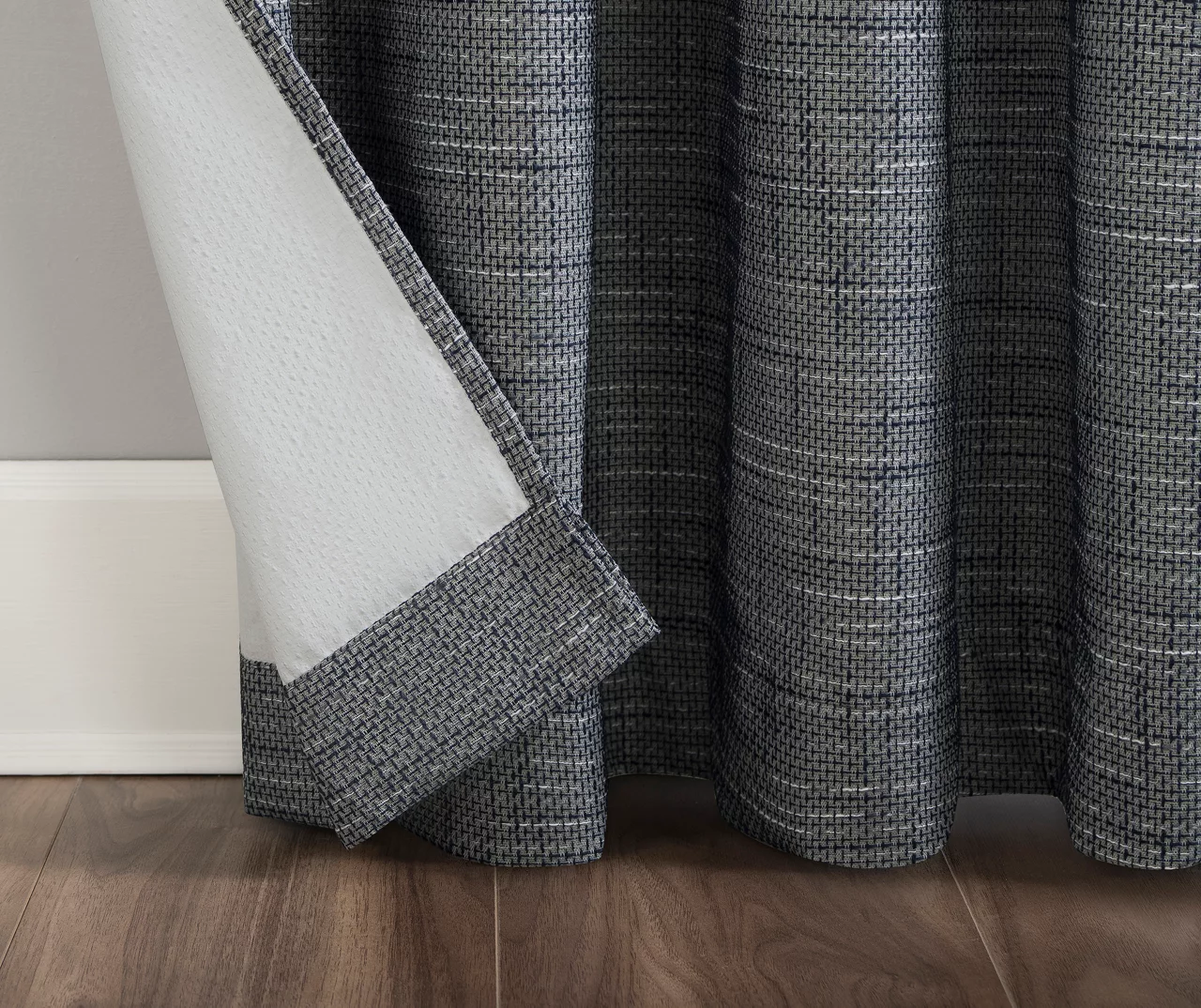 Wilbon Navy Denim Blackout Grommet Curtain Panel, (84") 8 Wilbon Navy Denim Blackout Grommet Curtain Panel, (84") - Image 6