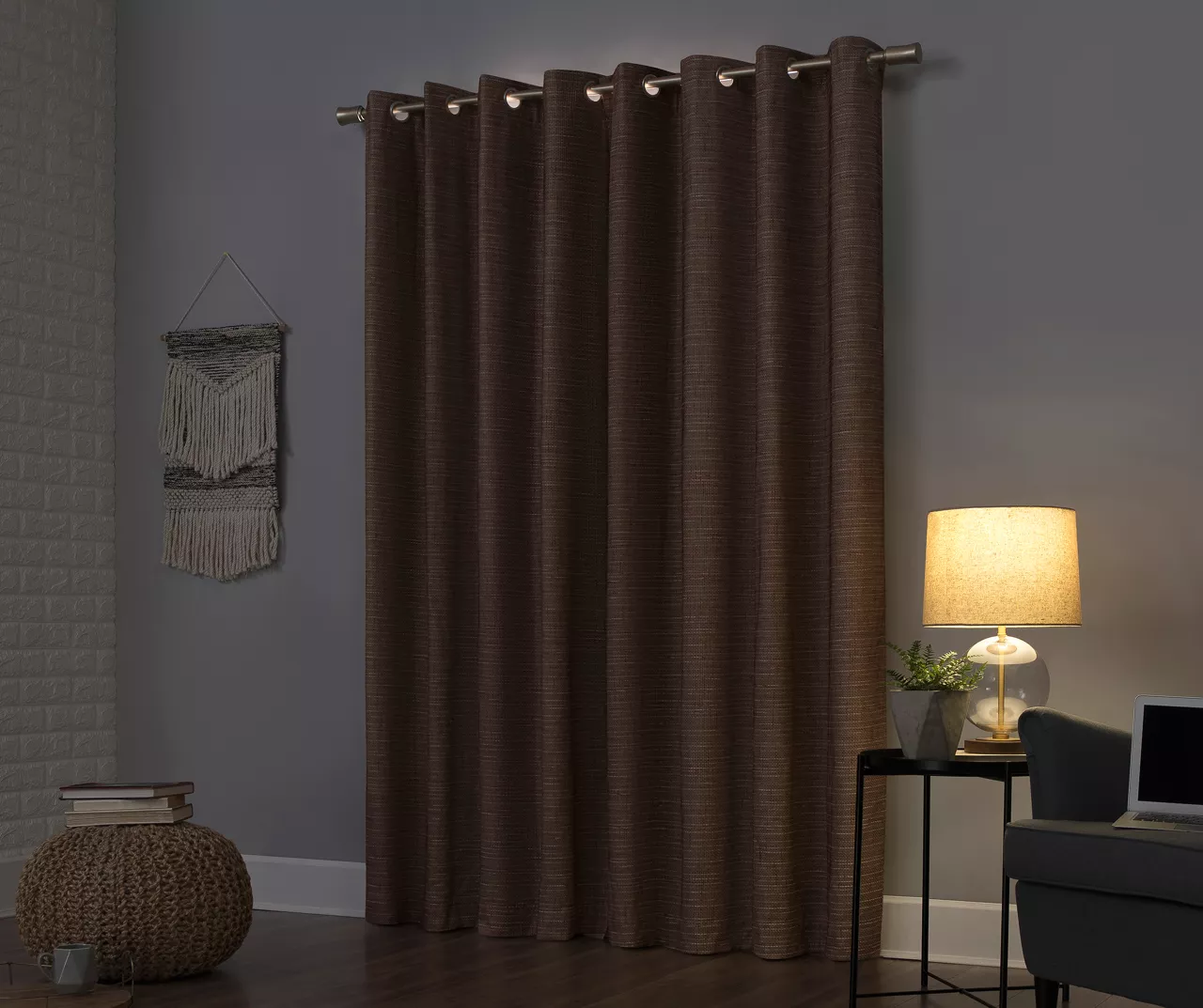 Wilbon Russet Linen Blackout Curtain Panel, (84") 4 Wilbon Russet Linen Blackout Curtain Panel, (84") - Image 2