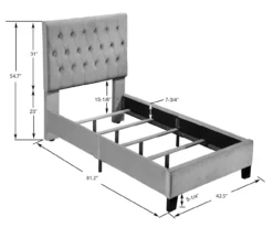 Decatur Navy Twin Upholstered Bed -DHP Sales Store 810519977 5