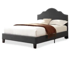 Lombard Charcoal Gray California King Upholstered Bed -DHP Sales Store 810519986 2