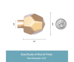 River Burnished Brass 5/8" Steel Decorative Curtain Rod, (36" - 66") -DHP Sales Store 810524305 2