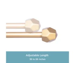 River Burnished Brass 5/8" Steel Decorative Curtain Rod, (36" - 66") -DHP Sales Store 810524305 3