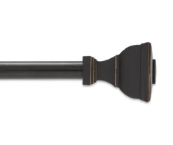 Mavis Oil Rubbed Bronze 5/8" Steel Decorative Curtain Rod, (36" - 66")
