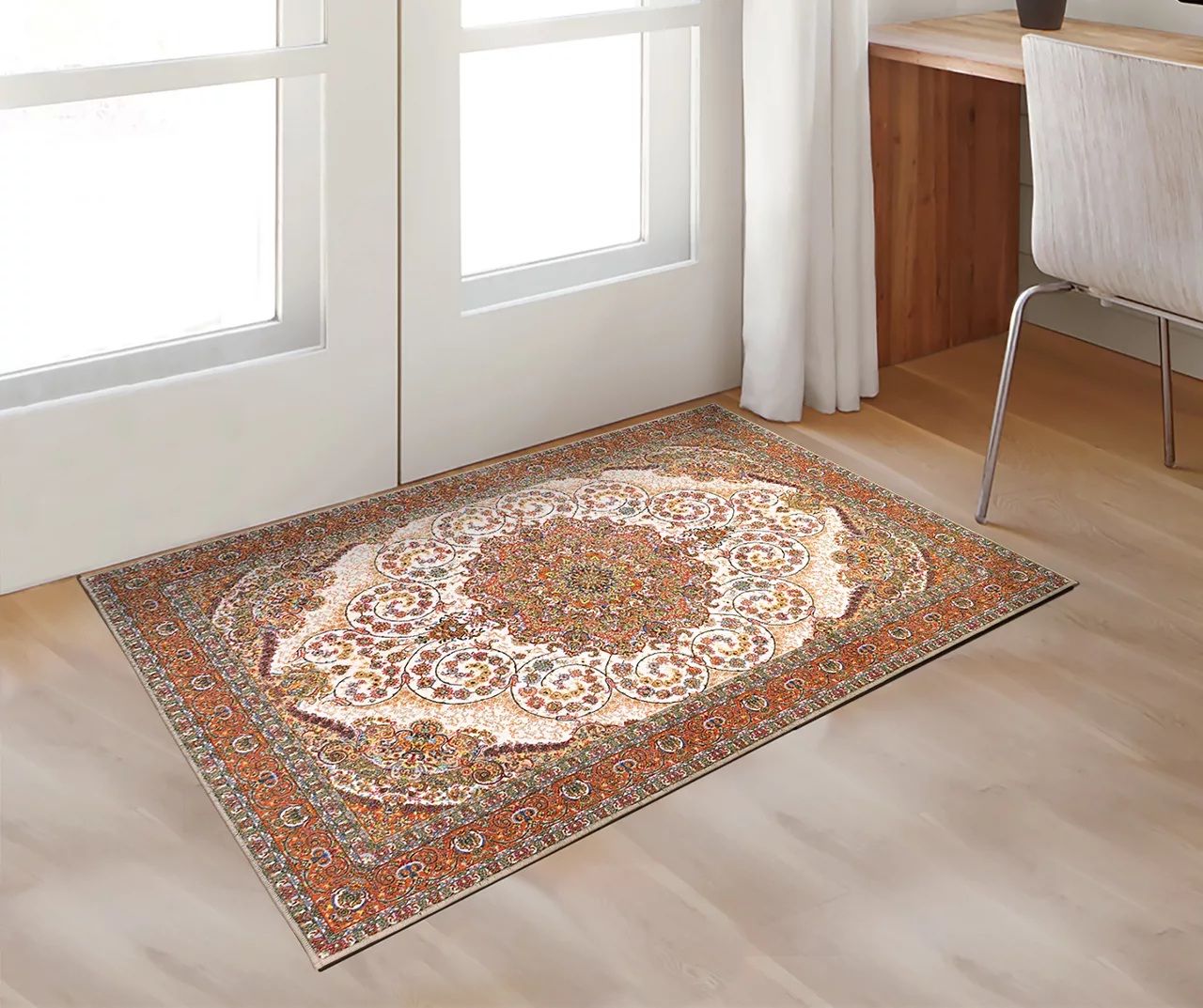 My Magic Carpet Zahara Amber Washable Area Rug 6 My Magic Carpet Zahara Amber Washable Area Rug - Image 4