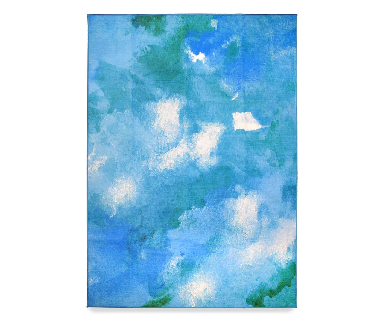 My Magic Carpet Watercolor Aqua Blue Washable Area Rug 5 My Magic Carpet Watercolor Aqua Blue Washable Area Rug - Image 3