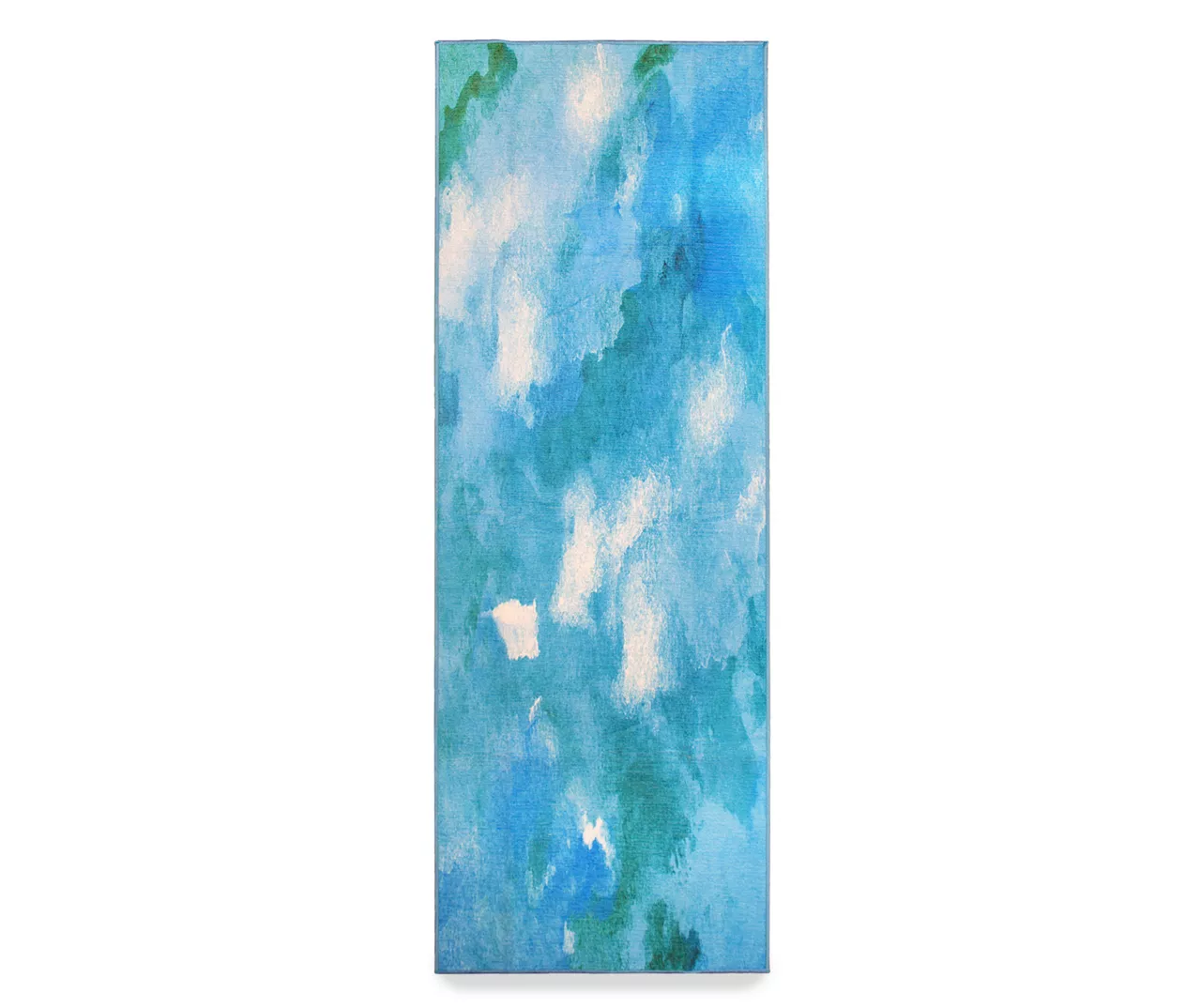 My Magic Carpet Watercolor Aqua Blue Washable Area Rug 4 My Magic Carpet Watercolor Aqua Blue Washable Area Rug - Image 2