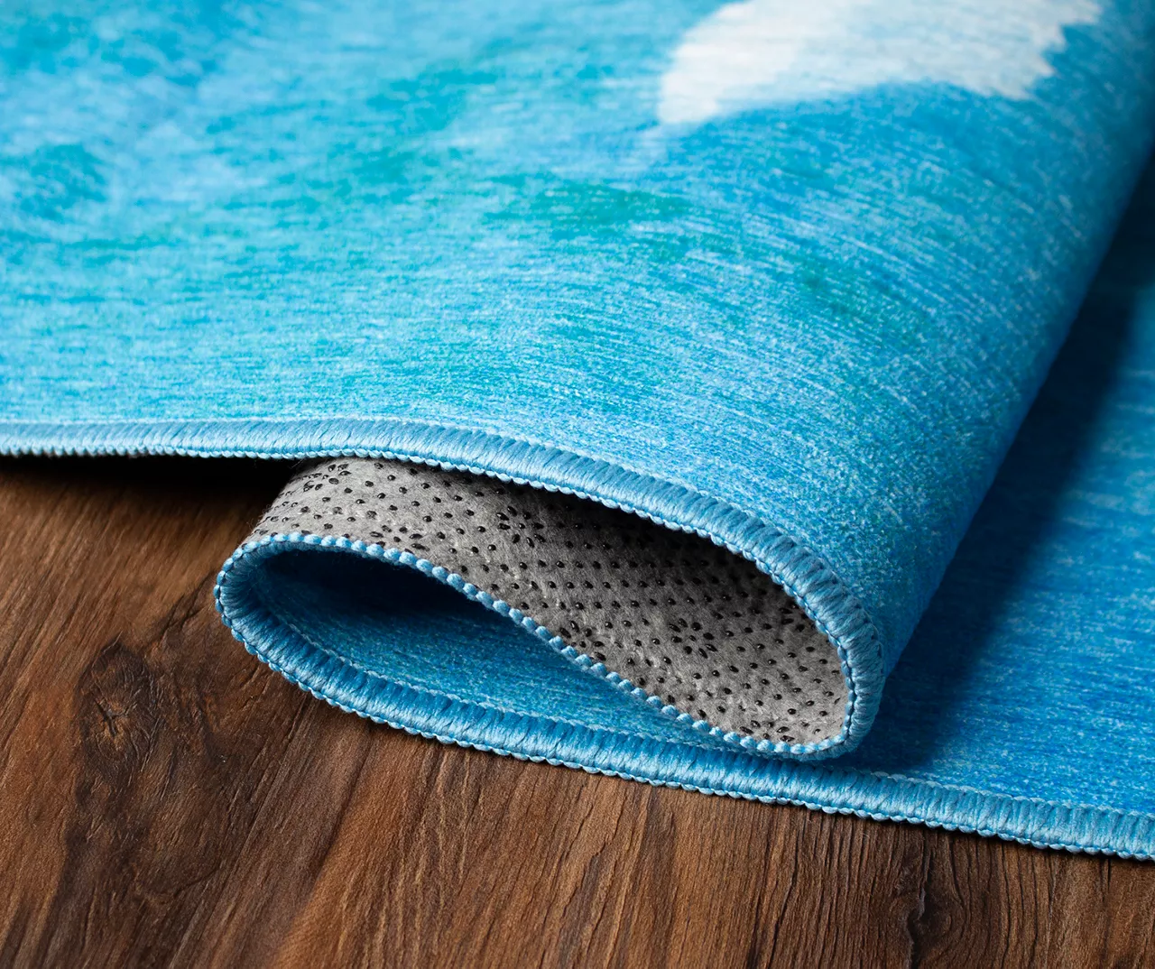 My Magic Carpet Watercolor Aqua Blue Washable Area Rug 14 My Magic Carpet Watercolor Aqua Blue Washable Area Rug - Image 12