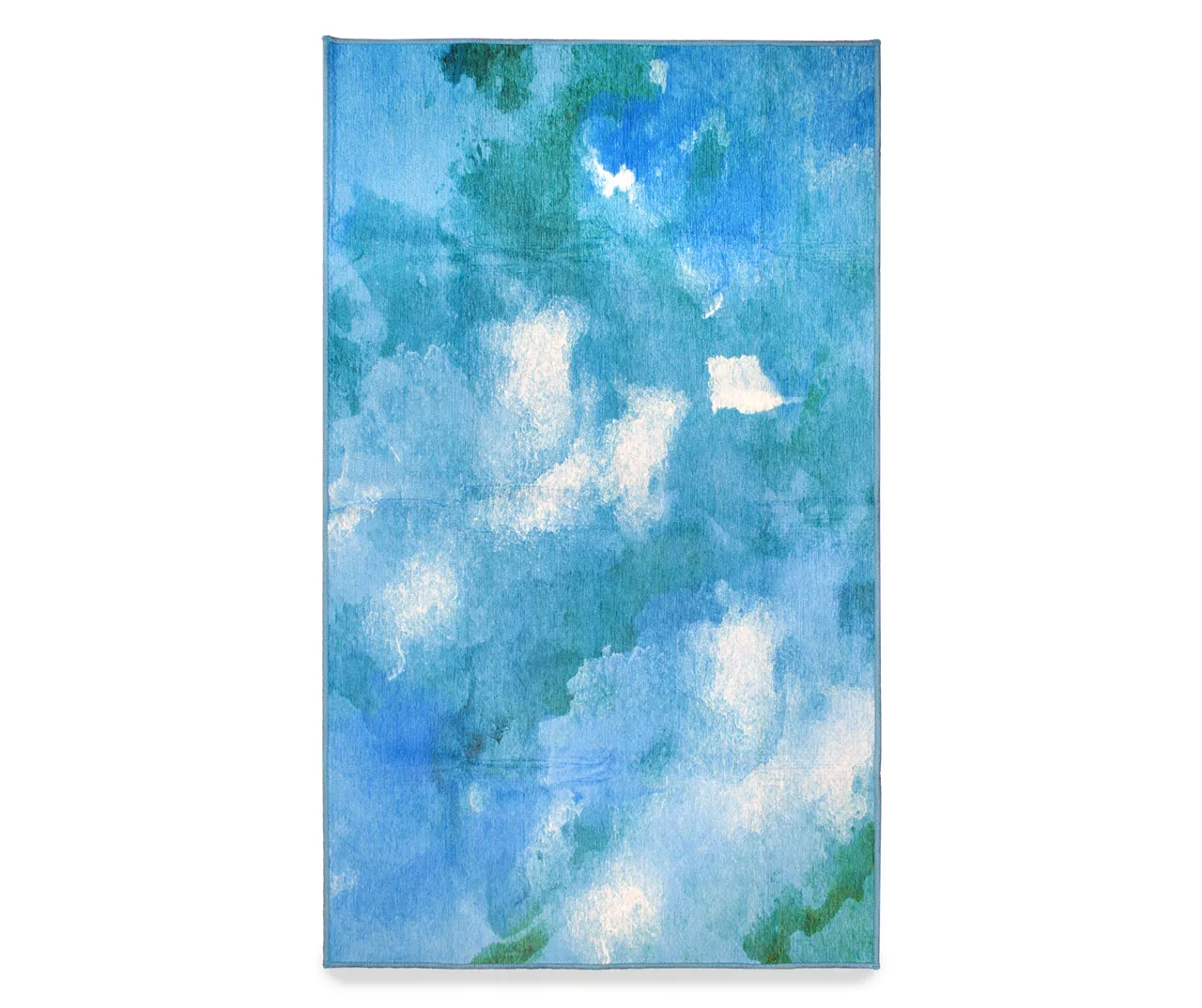 My Magic Carpet Watercolor Aqua Blue Washable Area Rug 3 My Magic Carpet Watercolor Aqua Blue Washable Area Rug