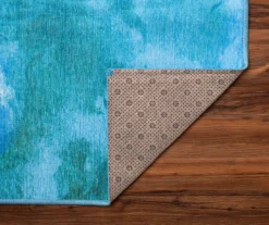 My Magic Carpet Watercolor Aqua Blue Washable Area Rug 27 My Magic Carpet Watercolor Aqua Blue Washable Area Rug -DHP Sales Store 810537693 4