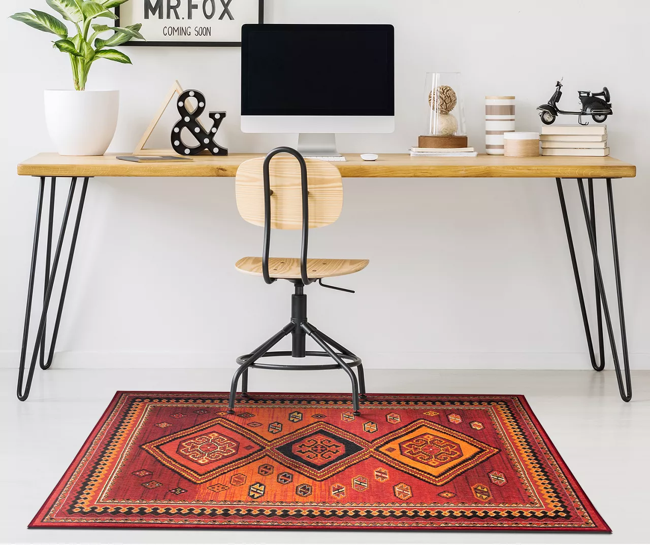 My Magic Carpet Phoenix Kilim Garnet Washable Area Rug, (3' X 5') 4 My Magic Carpet Phoenix Kilim Garnet Washable Area Rug, (3' X 5') - Image 2