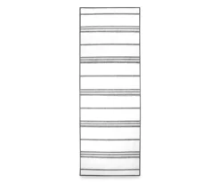 My Magic Carpet Stripe Gray & White Washable Runner, (2'6" X 7')