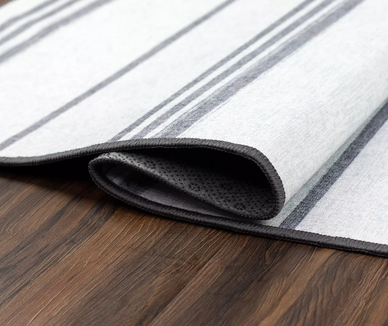 My Magic Carpet Stripe Gray & White Washable Runner, (2'6" X 7') 6 My Magic Carpet Stripe Gray & White Washable Runner, (2'6" X 7') - Image 4