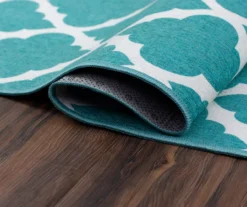 My Magic Carpet Moroccan Trellis Teal Washable Runner, (2'6" X 7') -DHP Sales Store 810537734 4