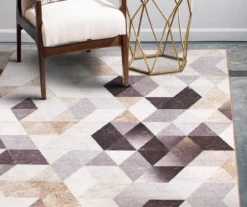 My Magic Carpet Lattice Geometric Neutral Washable Area Rug -DHP Sales Store 810537742 2