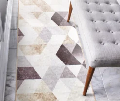 My Magic Carpet Lattice Geometric Neutral Washable Area Rug -DHP Sales Store 810537743 2