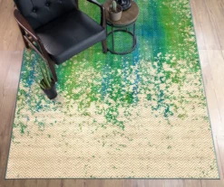 My Magic Carpet Hazel Chevron Teal Washable Area Rug -DHP Sales Store 810537754 2