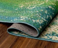My Magic Carpet Hazel Chevron Teal Washable Area Rug -DHP Sales Store 810537756 4 1