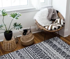 My Magic Carpet Chelsea Aztec Dark Gray Washable Area Rug -DHP Sales Store 810537767 2 1