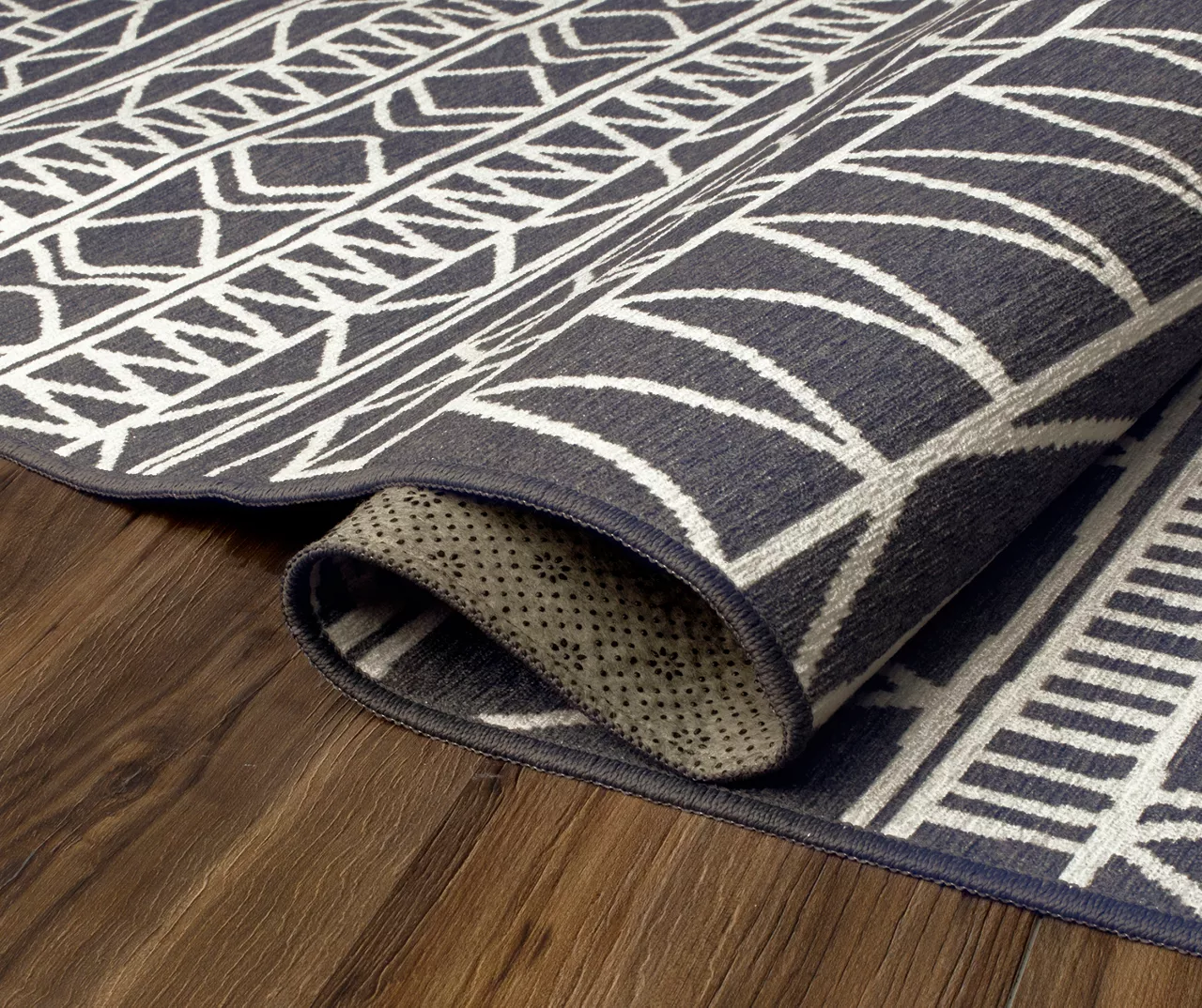 My Magic Carpet Chelsea Aztec Dark Gray Washable Runner, (2'6" X 7') 6 My Magic Carpet Chelsea Aztec Dark Gray Washable Runner, (2'6" X 7') - Image 4