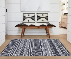 My Magic Carpet Chelsea Aztec Dark Gray Washable Area Rug, (3' X 5') 11 My Magic Carpet Chelsea Aztec Dark Gray Washable Area Rug, (3' X 5') -DHP Sales Store 810537768 2