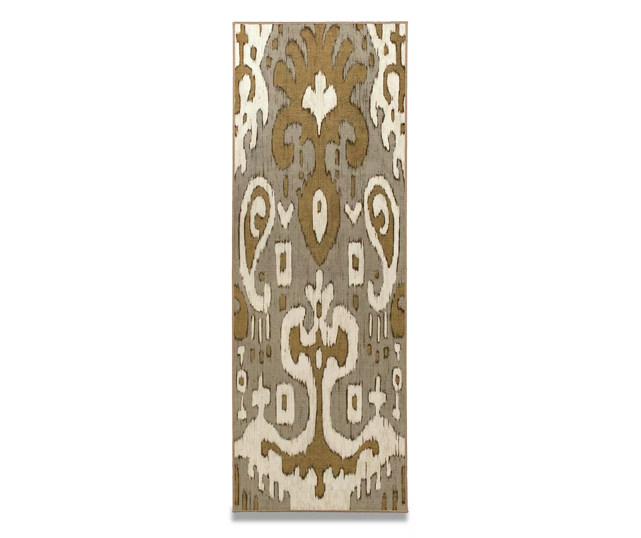 My Magic Carpet Ochre Ikat Gray & Gold Washable Runner, (2'6" X 7') 3 My Magic Carpet Ochre Ikat Gray & Gold Washable Runner, (2'6" X 7')