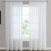 Finch Gray Geometric Crushed Voile Sheer Curtain Panel, (84") 1 Finch Gray Geometric Crushed Voile Sheer Curtain Panel, (84") -DHP Sales Store 810538061