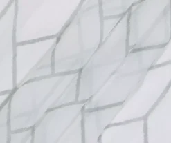 Finch Gray Geometric Crushed Voile Sheer Curtain Panel, (84") 9 Finch Gray Geometric Crushed Voile Sheer Curtain Panel, (84") -DHP Sales Store 810538061 3