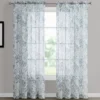 Hattie Spa Blue Floral Crushed Voile Sheer Curtain Panel, (84") -DHP Sales Store 810538063