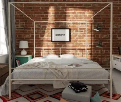 Marion White Metal King Canopy Bed -DHP Sales Store 810538376 2