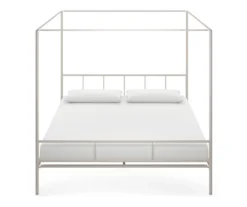 Marion White Metal King Canopy Bed -DHP Sales Store 810538376 4