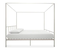 Marion White Metal King Canopy Bed -DHP Sales Store 810538376 5