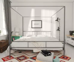 Marion Dark Gray Metal King Canopy Bed -DHP Sales Store 810538378 2