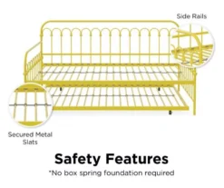 Bright Pop Yellow Metal Twin Daybed & Trundle -DHP Sales Store 810538408 6