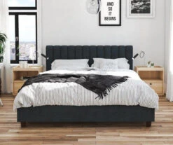 Novogratz Brittany Upholstered Linen Queen Bed -DHP Sales Store 810538411 2