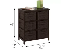 Black 6-Drawer Woven Strap Chest -DHP Sales Store 810539930 4