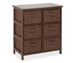 Brown 6-Drawer Woven Strap Chest -DHP Sales Store 810539931 3