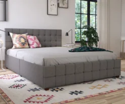 CosmoLiving Elizabeth Gray Linen Storage Bed -DHP Sales Store 810541043 2