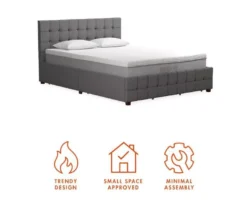 CosmoLiving Elizabeth Gray Linen Storage Bed -DHP Sales Store 810541043 6