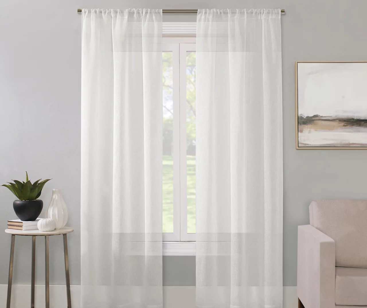 Real Living Bayview Textured Rod Pocket Sheer Curtain Panel 3 Real Living Bayview Textured Rod Pocket Sheer Curtain Panel