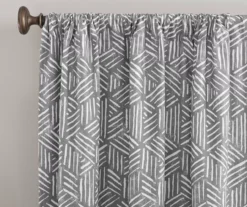 Gray Geometric Quill Blackout Rod Pocket Curtain Panel, (84") 7 Gray Geometric Quill Blackout Rod Pocket Curtain Panel, (84") -DHP Sales Store 810542218 1