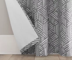 Gray Geometric Quill Blackout Rod Pocket Curtain Panel, (84") 8 Gray Geometric Quill Blackout Rod Pocket Curtain Panel, (84") -DHP Sales Store 810542218 2